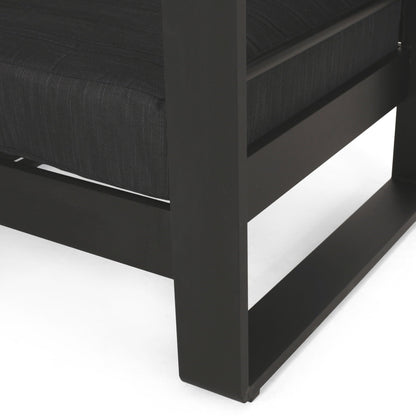 Giovanna Club Chair Set with aluminum frame; black woven outdoor arm chair base and legs on Tampa Home & Garden Store