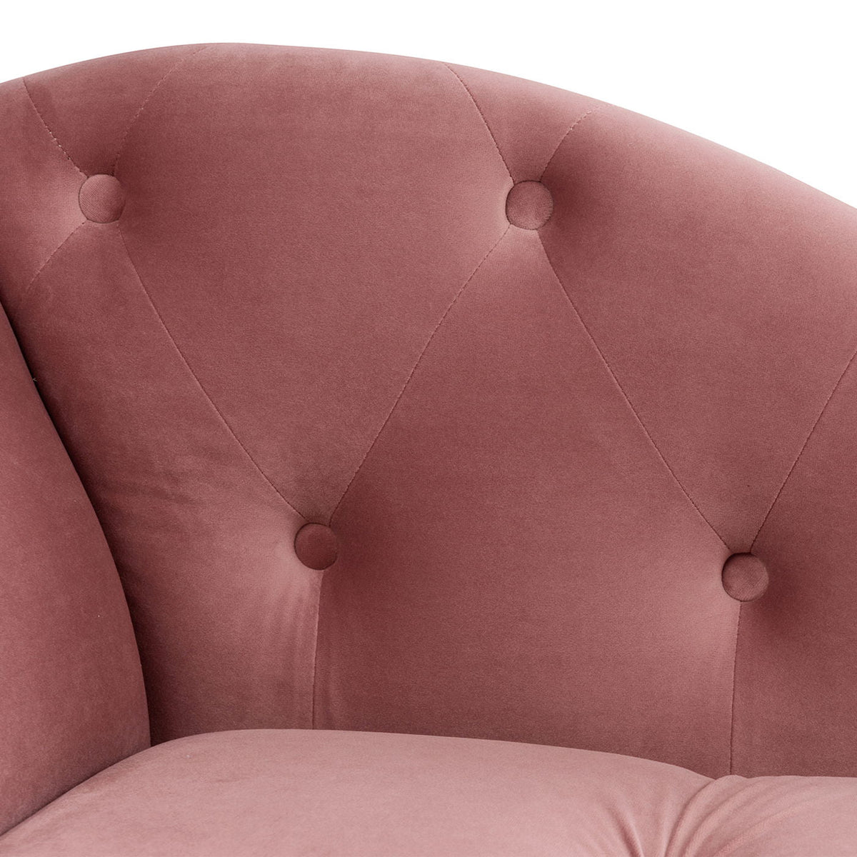 Tufted pink velvet chaise lounge with diamond tufting and round buttons, premium foam on Tampa Home & Garden Store