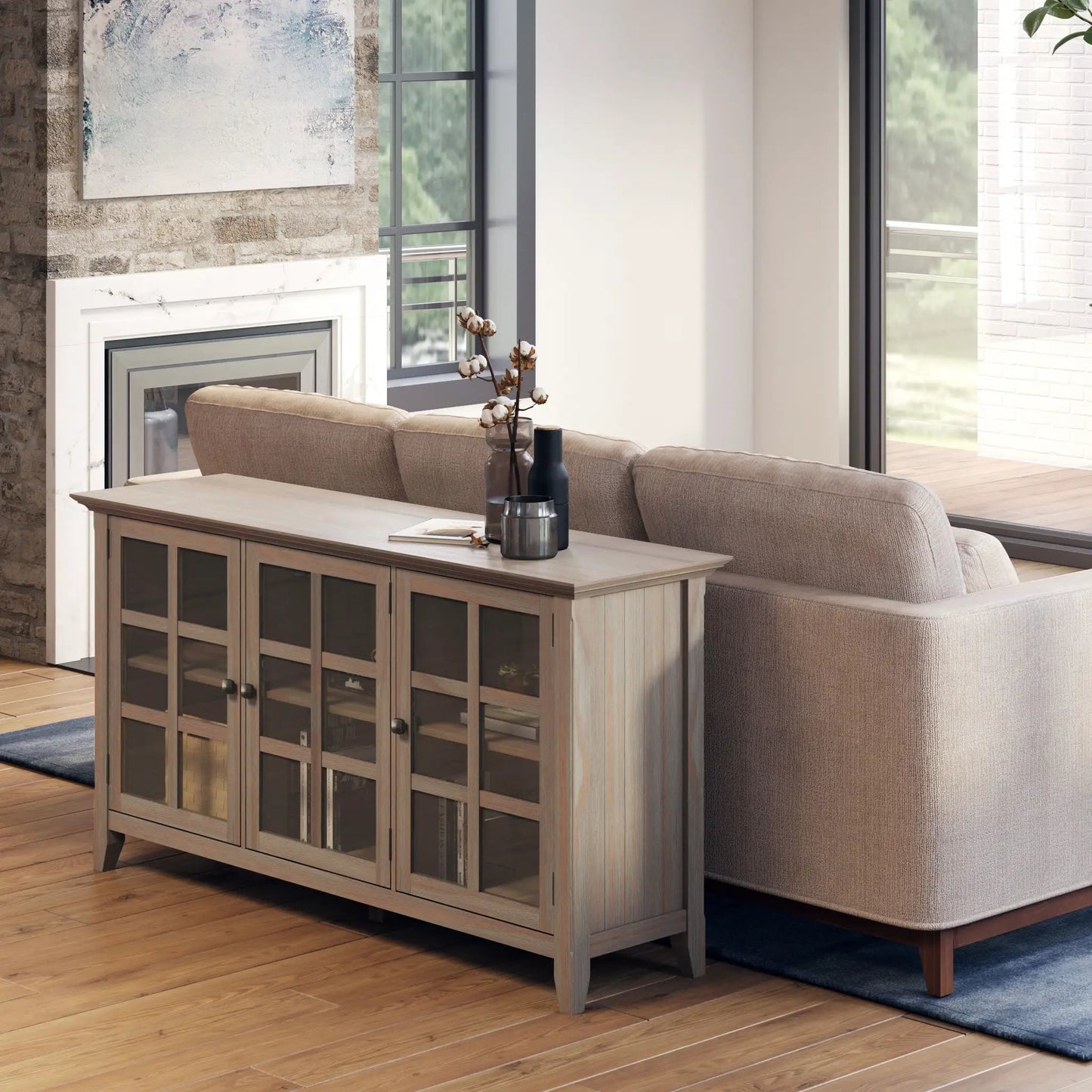 Acadian Wide Storage Cabinet Handcrafted