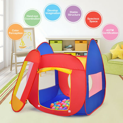 GemGear Portable Kid Play House Toy Tent with 100 Balls red blue fabric playground tent on Tampa Home & Garden Store