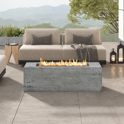 Outdoor Rectangular Propane Fire Pit for Patios