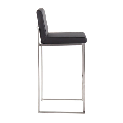 Contemporary High Back Barstool with black upholstered seat and chrome frame HouseOfZazla on Tampa Home & Garden Store
