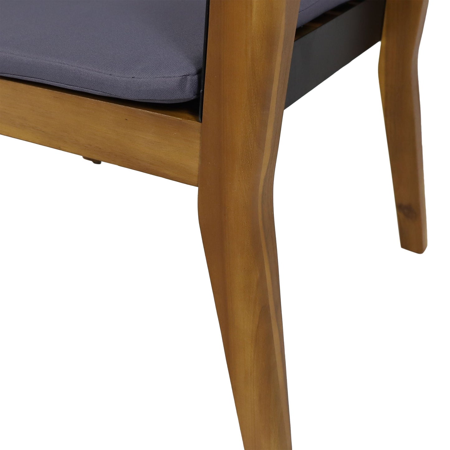 Soho Transitional Outdoor Club Chair set of 2 with navy cushions, teak wood frame on Tampa Home & Garden Store