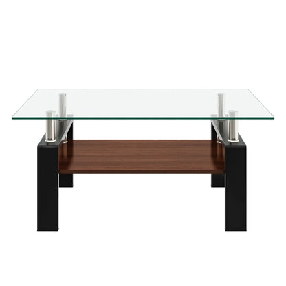 Modern Coffee Table with Tempered Glass Top