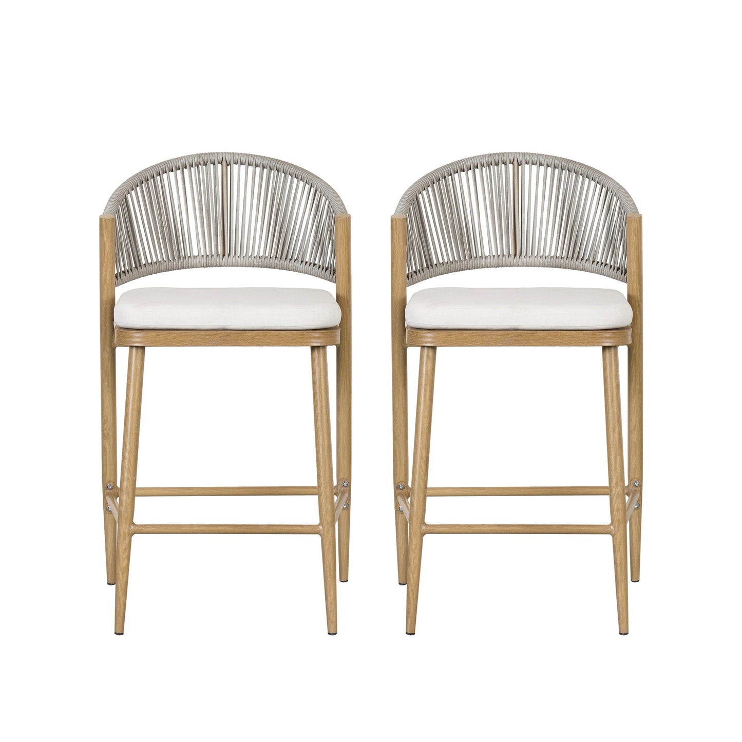 Outdoor Counter Stools with Wicker and Metal