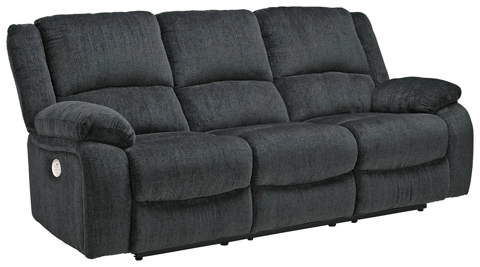Draycoll reclining sofa, charcoal fabric, 3-seat with plush cushions by Unique Piece Furniture on Tampa Home & Garden Store