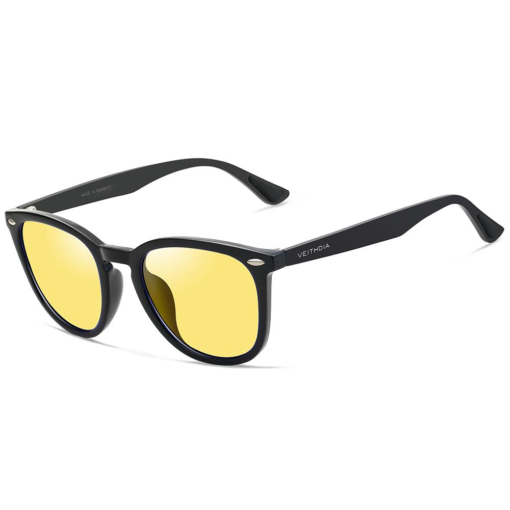 Stevvex sunglasses black aluminum TR90 frame with yellow photochromic mirrored lenses on Tampa Home & Garden Store