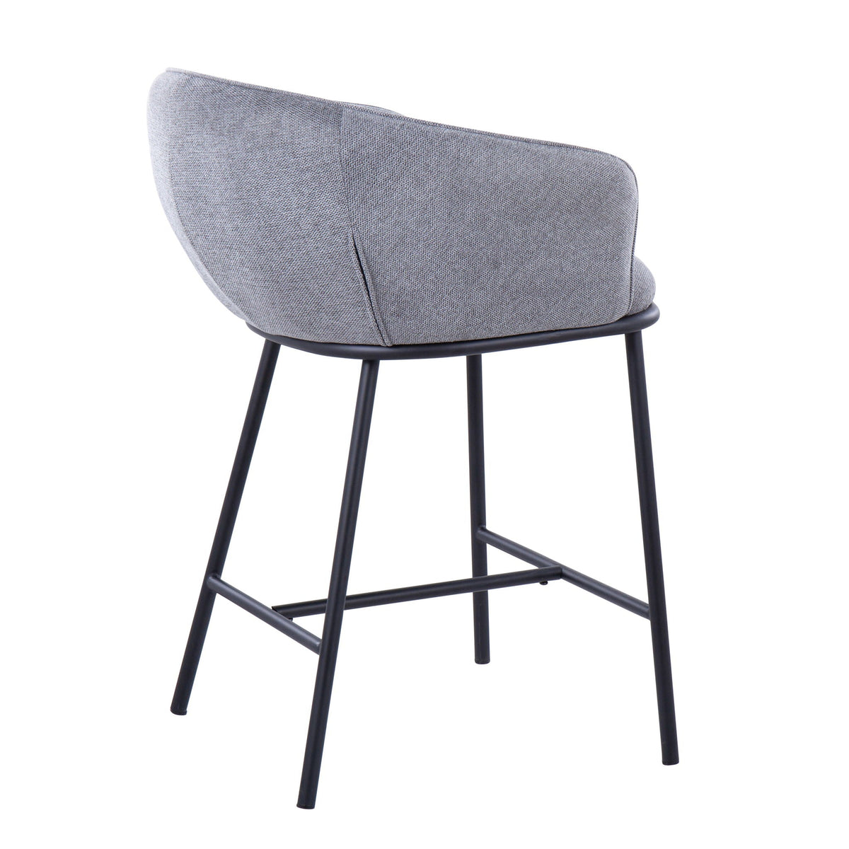 Ashland Contemporary Counter Stool set of 2, gray fabric upholstery, black metal legs on Tampa Home & Garden Store