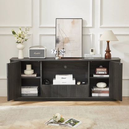 Modern Wavy TV Stand Sideboard with Cabinet