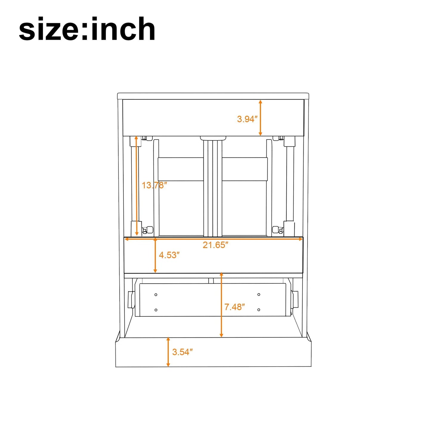 Bathroom vanity with sink; 1 divided drawer and 2 softclose doors by Unique Piece Furniture on Tampa Home & Garden Store