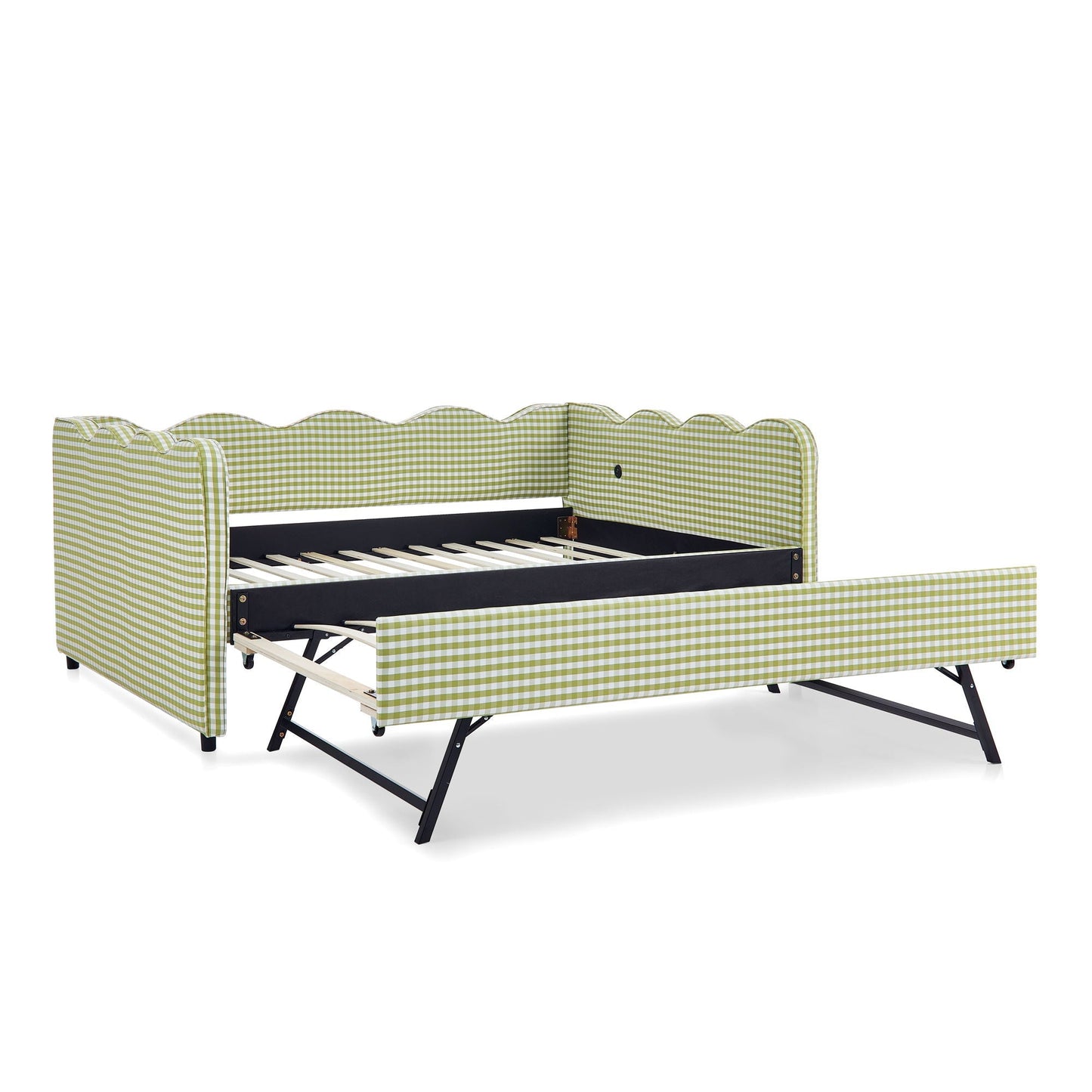 Gingham Daybed With Usb Port And The Wave Shape