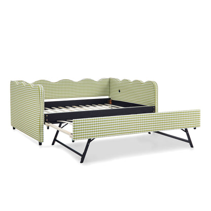 Gingham Daybed With Usb Port And The Wave Shape