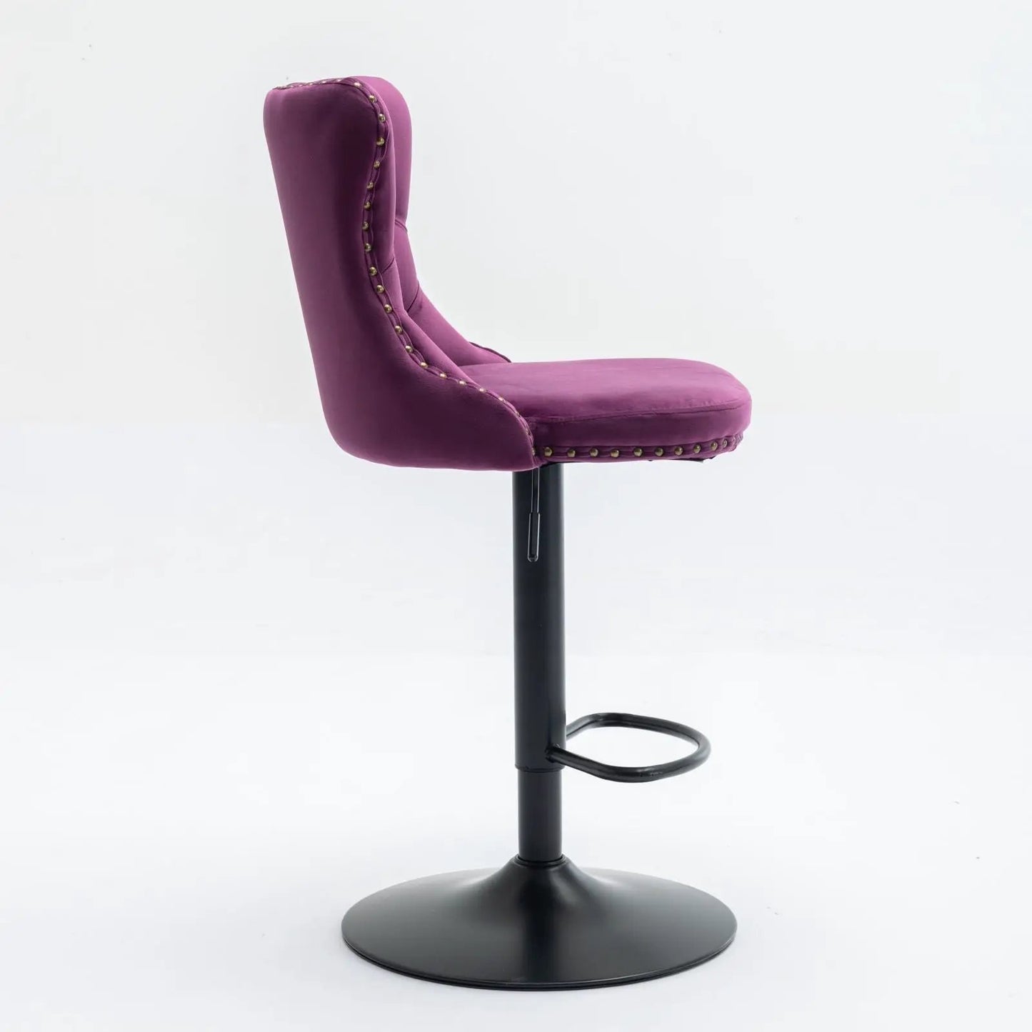 Swivel Bar Stools Adjustable Height Tufted Back