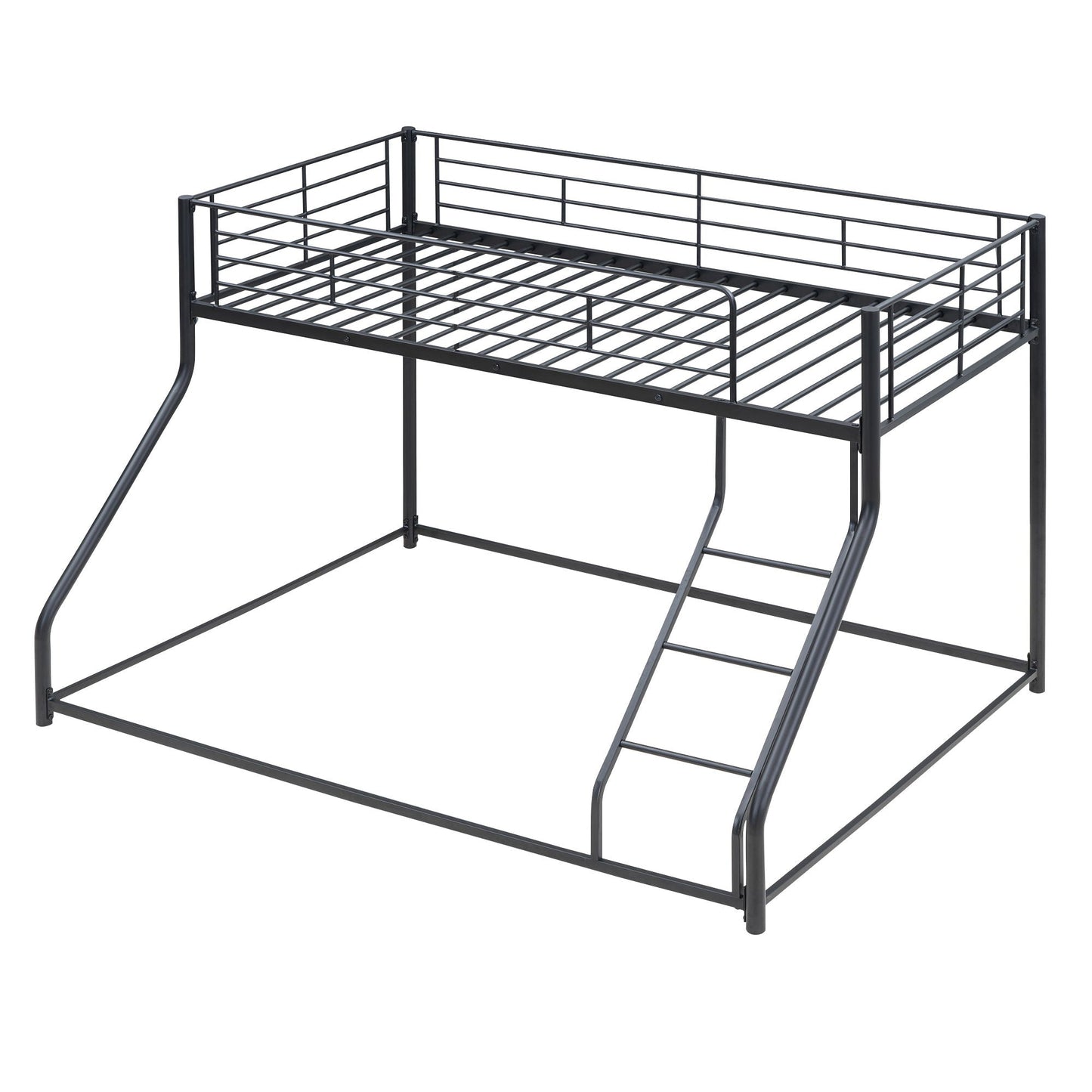 Metal bunk bed with sloped ladder, black steel frame by HouseOfZazla on Tampa Home & Garden Store