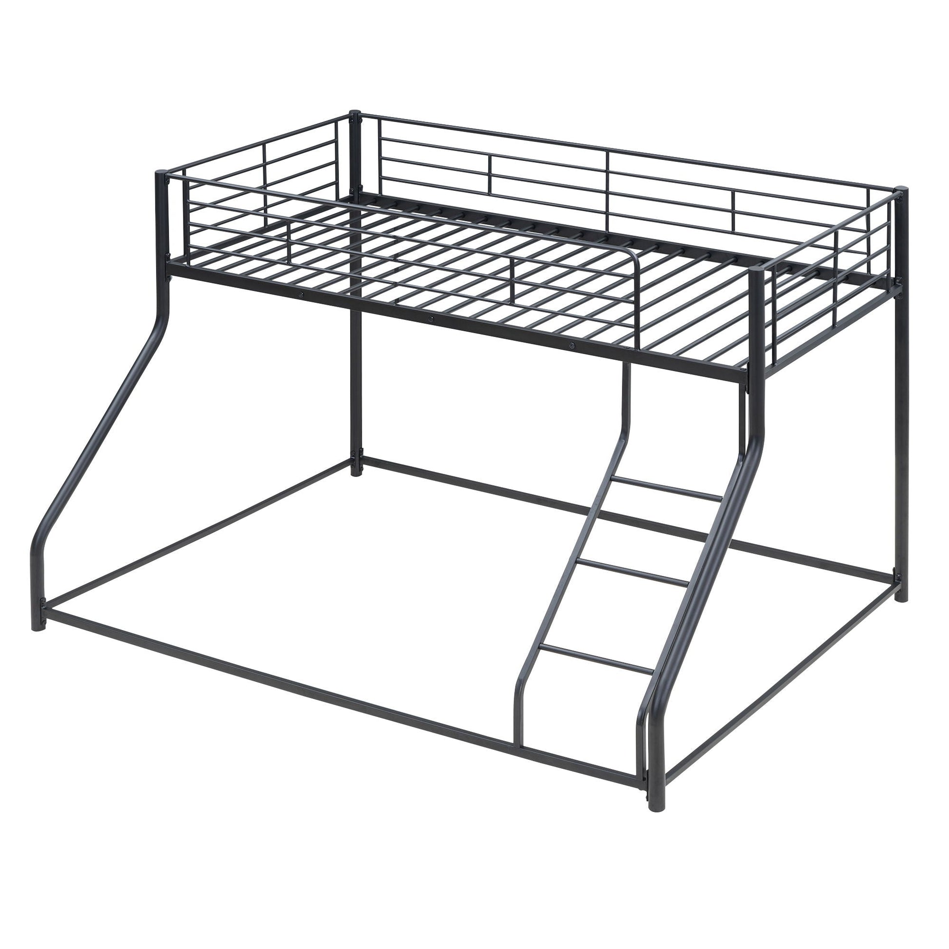 Metal bunk bed with sloped ladder, black steel frame by HouseOfZazla on Tampa Home & Garden Store