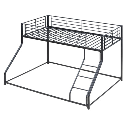 Metal bunk bed with sloped ladder, black steel frame by HouseOfZazla on Tampa Home & Garden Store