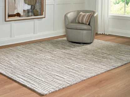 Eljory Gray Abstract Stripe Rug for Living Rooms