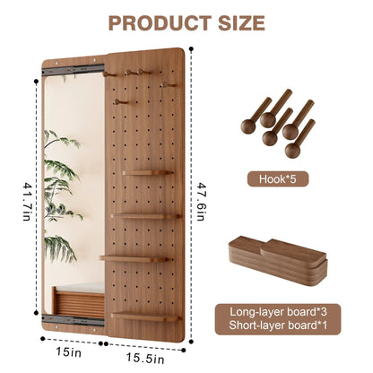Wall Mounted Full Length Mirror with Hook