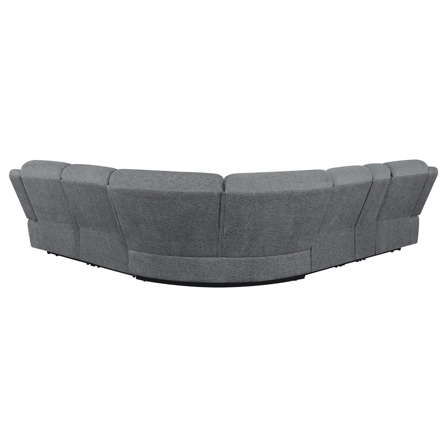 Divine 6 Piece Reclining Sectional by HouseOfZazla in gray fabric with curved chaise lounges on Tampa Home & Garden Store