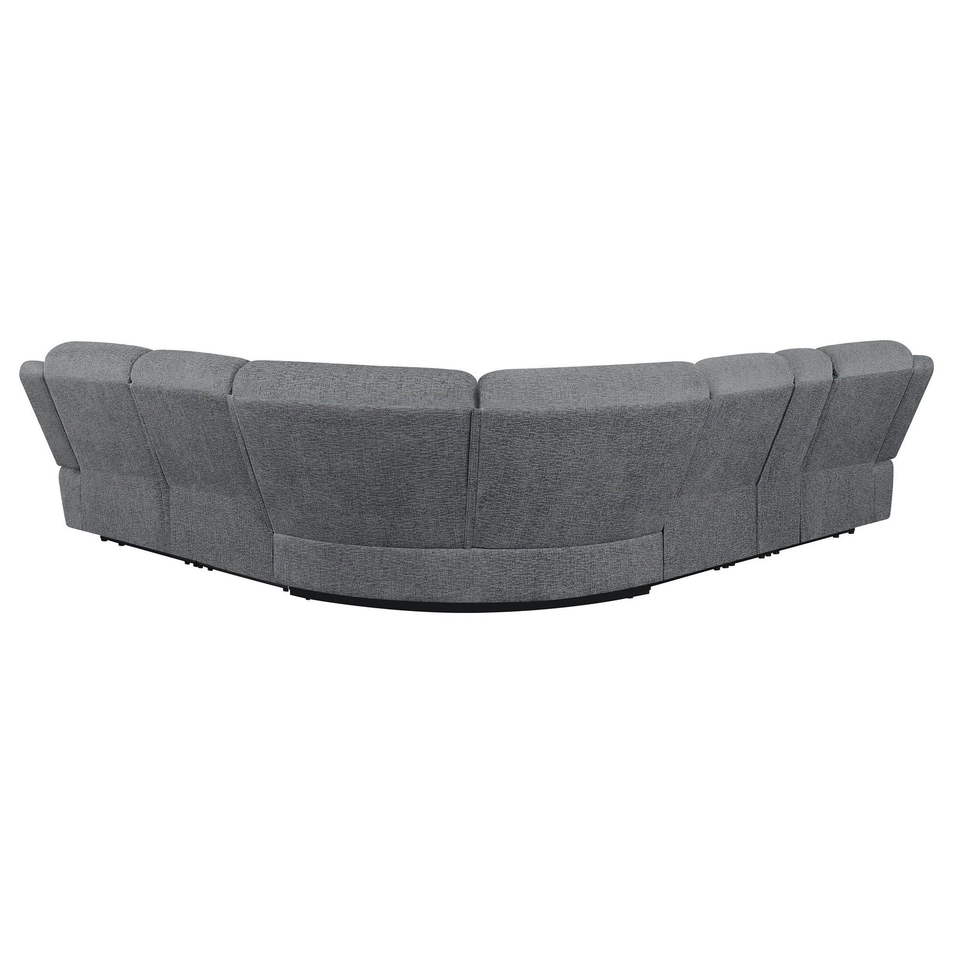 Divine 6 Piece Reclining Sectional by HouseOfZazla in gray fabric with curved chaise lounges on Tampa Home & Garden Store