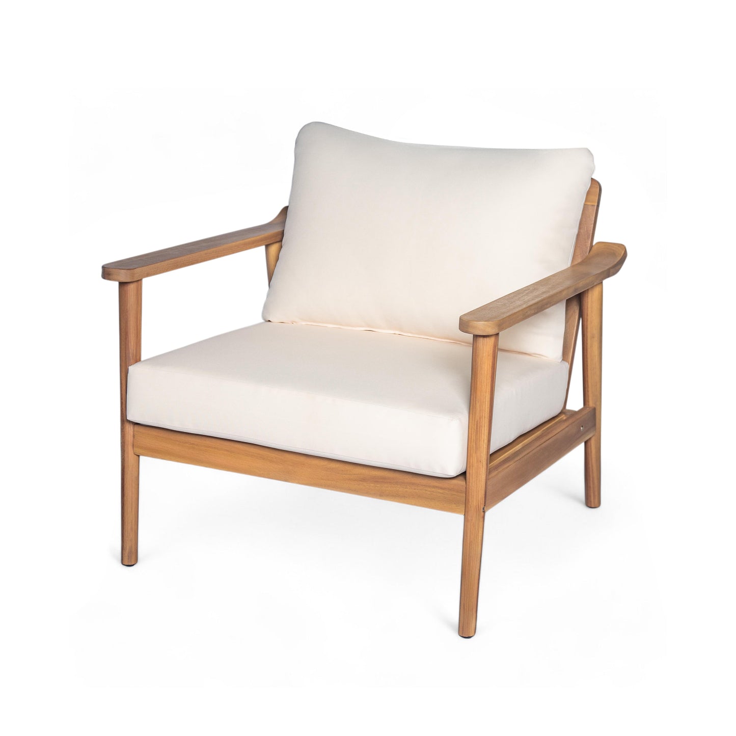 Solid Wood and Mid Century Outdoor Lounge Chair
