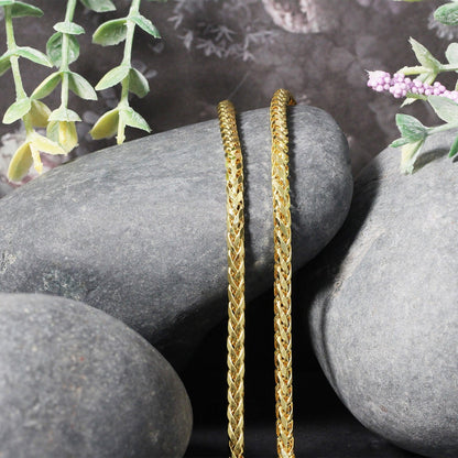 Franco chain necklaces 3.15mm 14k yellow gold diamond-cut pair by Bids.com on Tampa Home & Garden Store