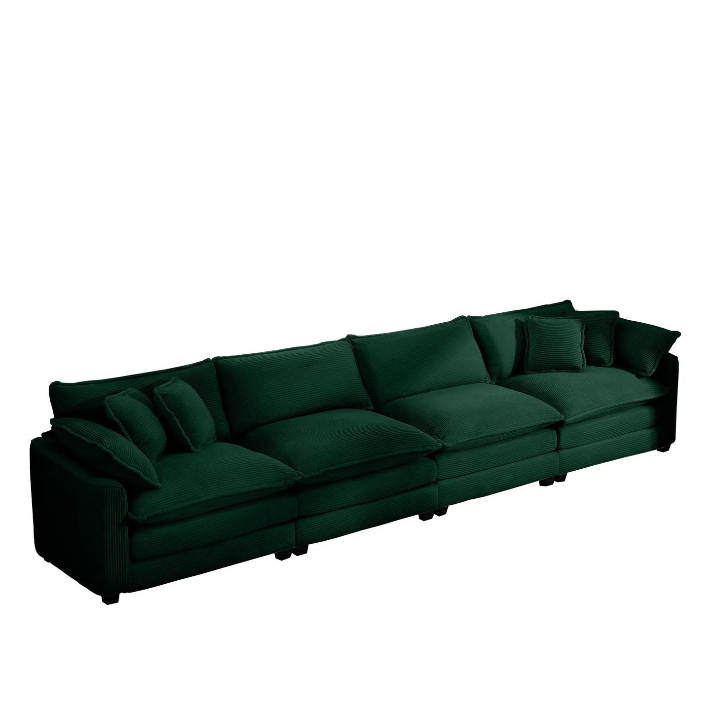 Modern Upholstered 4 Seater Sofa With Pillows