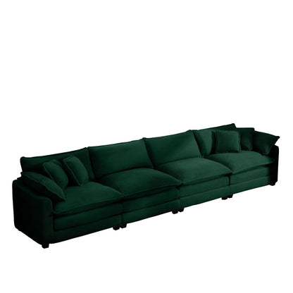 Modern Upholstered 4 Seater Sofa With Pillows