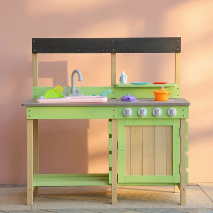 Kids Wooden Mud And Water Play Kitchen Set