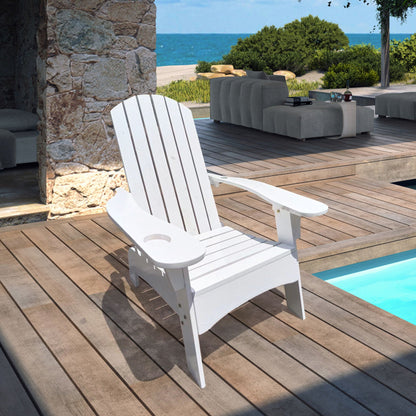 Outdoor Wood Adirondack Chair and Umbrella Hole