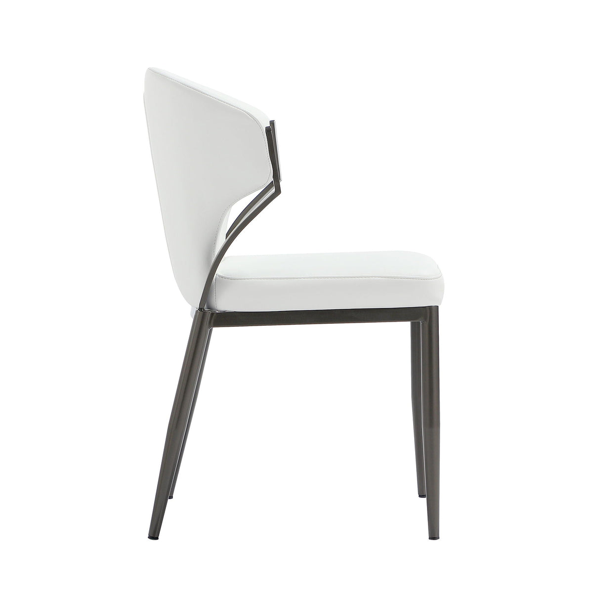 Kirsten dining chair set of 2 white upholstered seat and back with black metal legs on Tampa Home & Garden Store