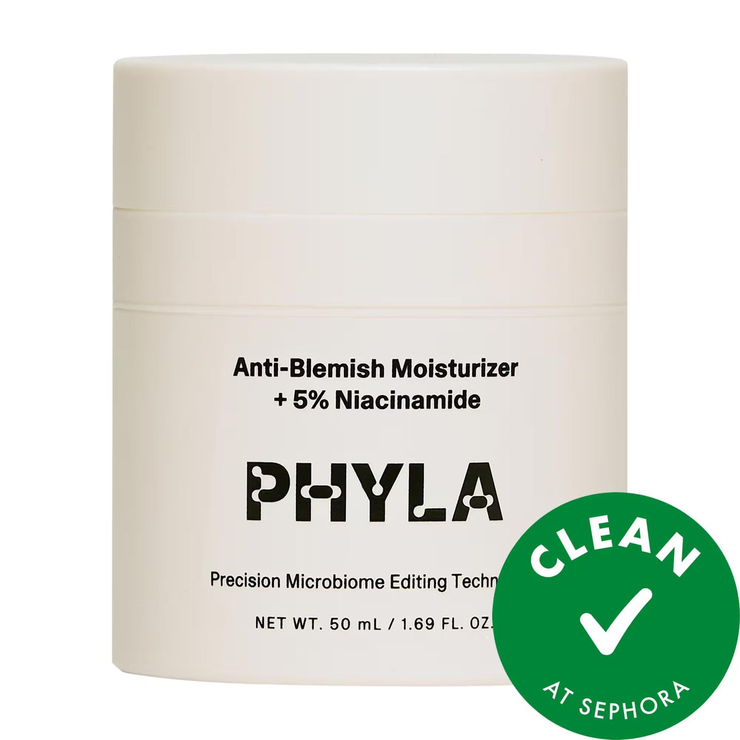 Face cream bottle in beige plastic with label Anti-Blemish Moisturizer + 5% Niacinamide on Tampa Home & Garden Store