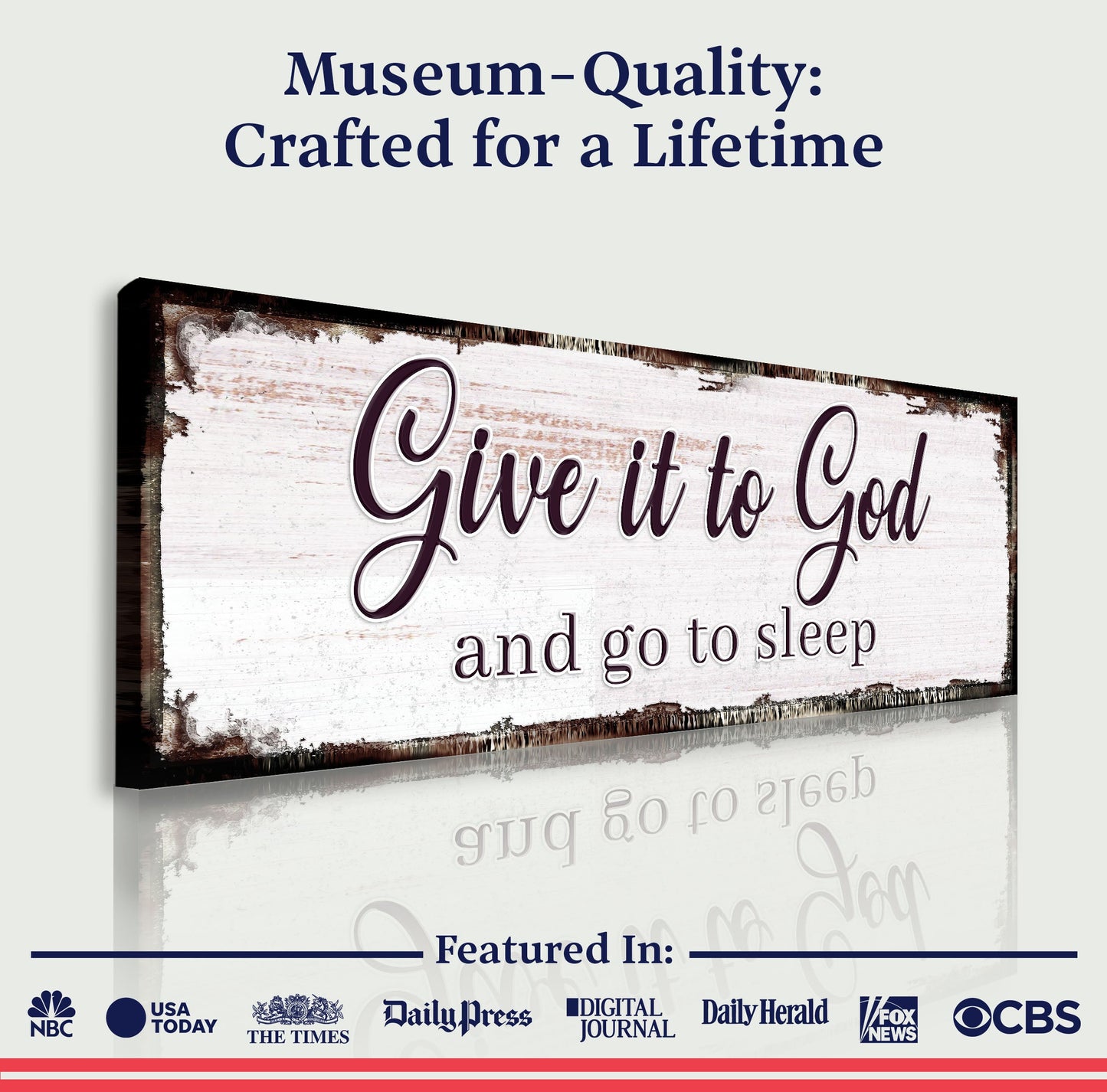 Canvas crafting sign Give It To God And Go To Sleep Faith Sign II Tailored Canvases on Tampa Home & Garden Store