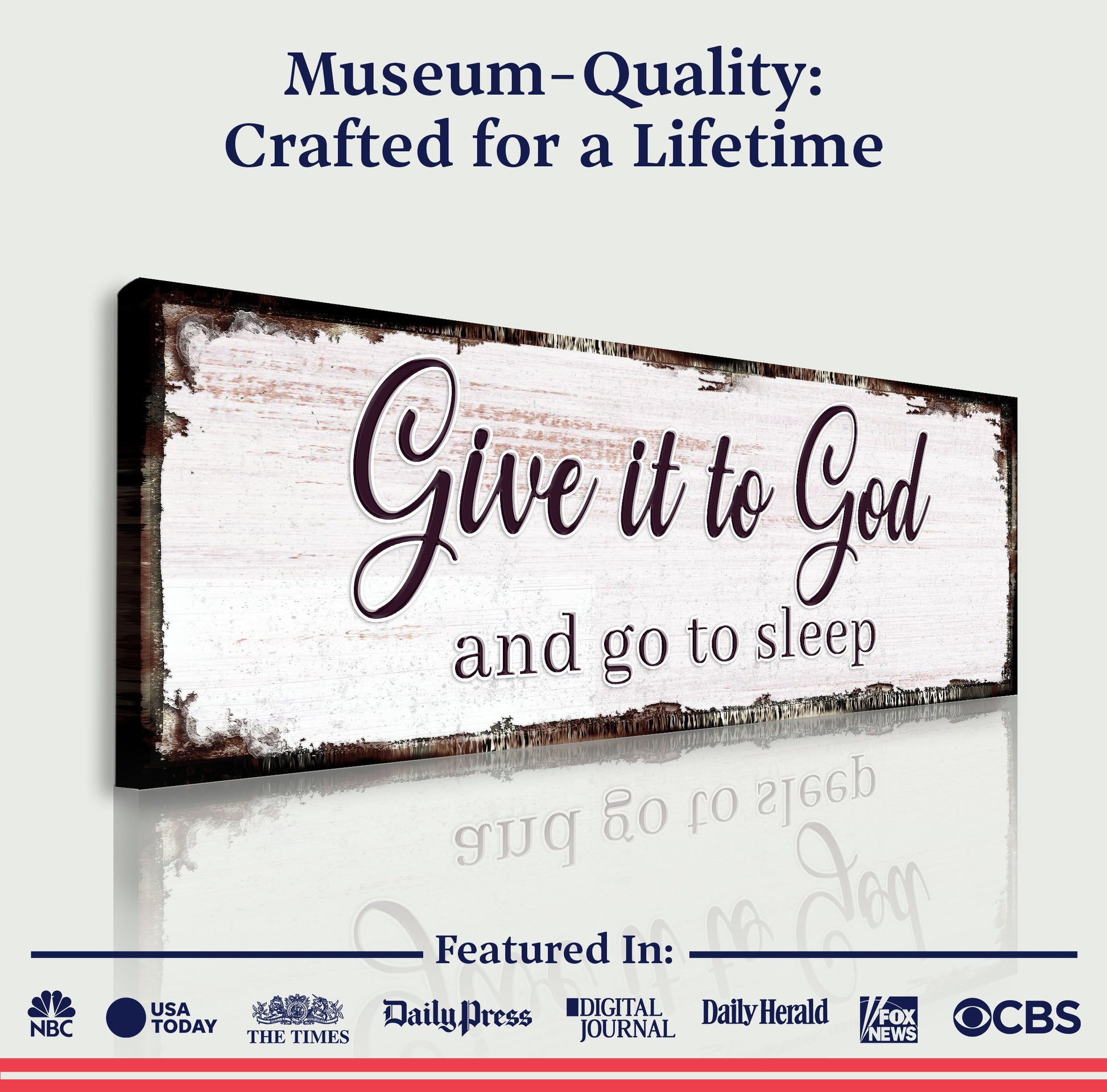 Canvas crafting sign Give It To God And Go To Sleep Faith Sign II Tailored Canvases on Tampa Home & Garden Store