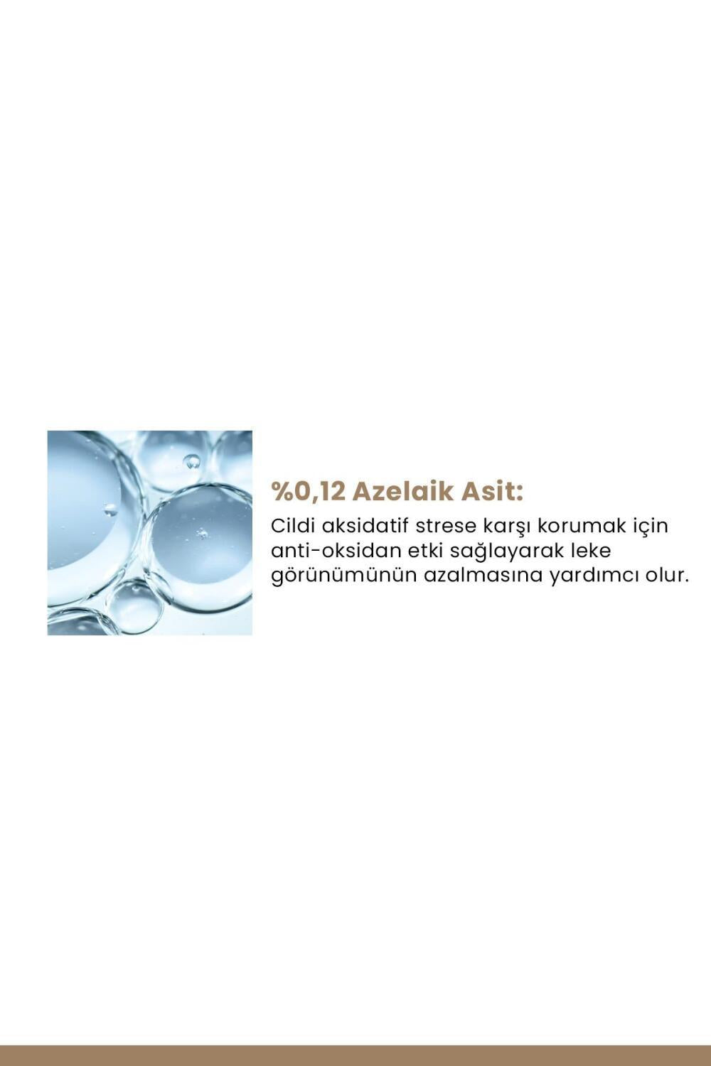 Sunscreen infographic with blue bubbles and azelaic acid 0,12% text for skin care on Tampa Home & Garden Store