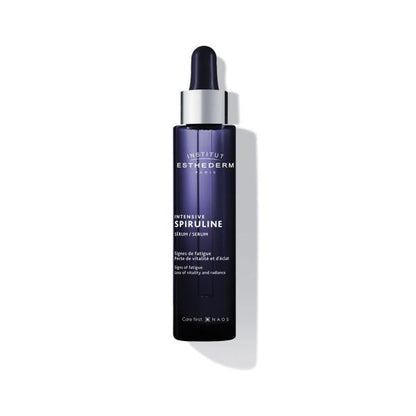 Face serum Institut Esthederm Intensive Spiruline Serum bottle, dark blue glass with dropper, 30 ml on Tampa Home & Garden Store