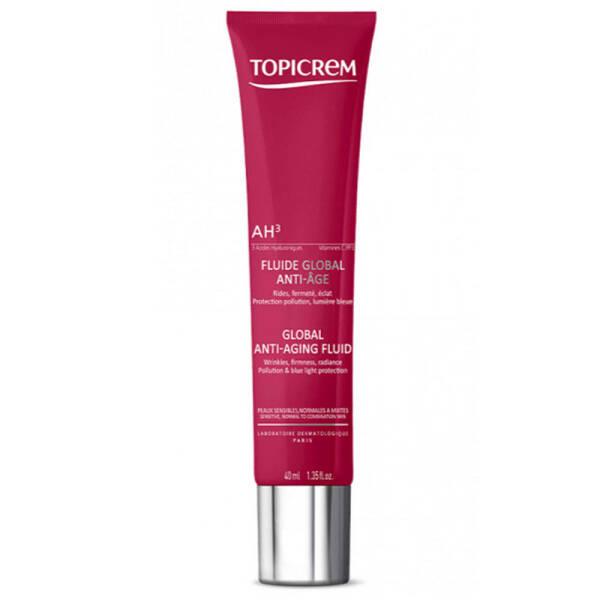 Topicrem Global Anti-Aging Fluid face serum pink tube hydrates, brightens and firms on Tampa Home & Garden Store