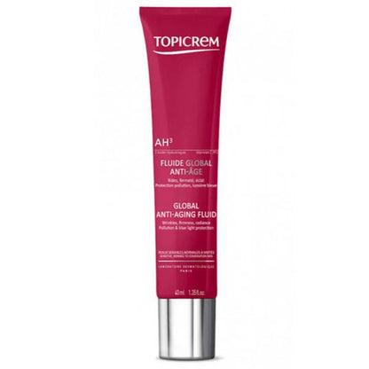 Topicrem Global Anti-Aging Fluid face serum pink tube hydrates, brightens and firms on Tampa Home & Garden Store