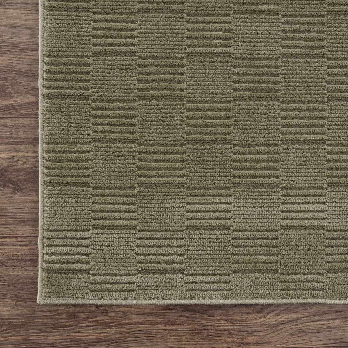 Kazuma Green Washable Area Rug by Boutique Rugs with geometric block pattern on Tampa Home & Garden Store