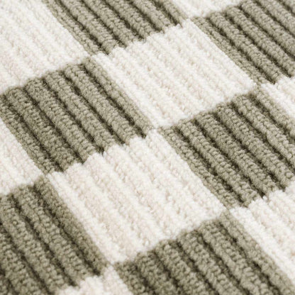 Kaysar olive green checkered washable area rug with shaggy texture by Boutique Rugs on Tampa Home & Garden Store