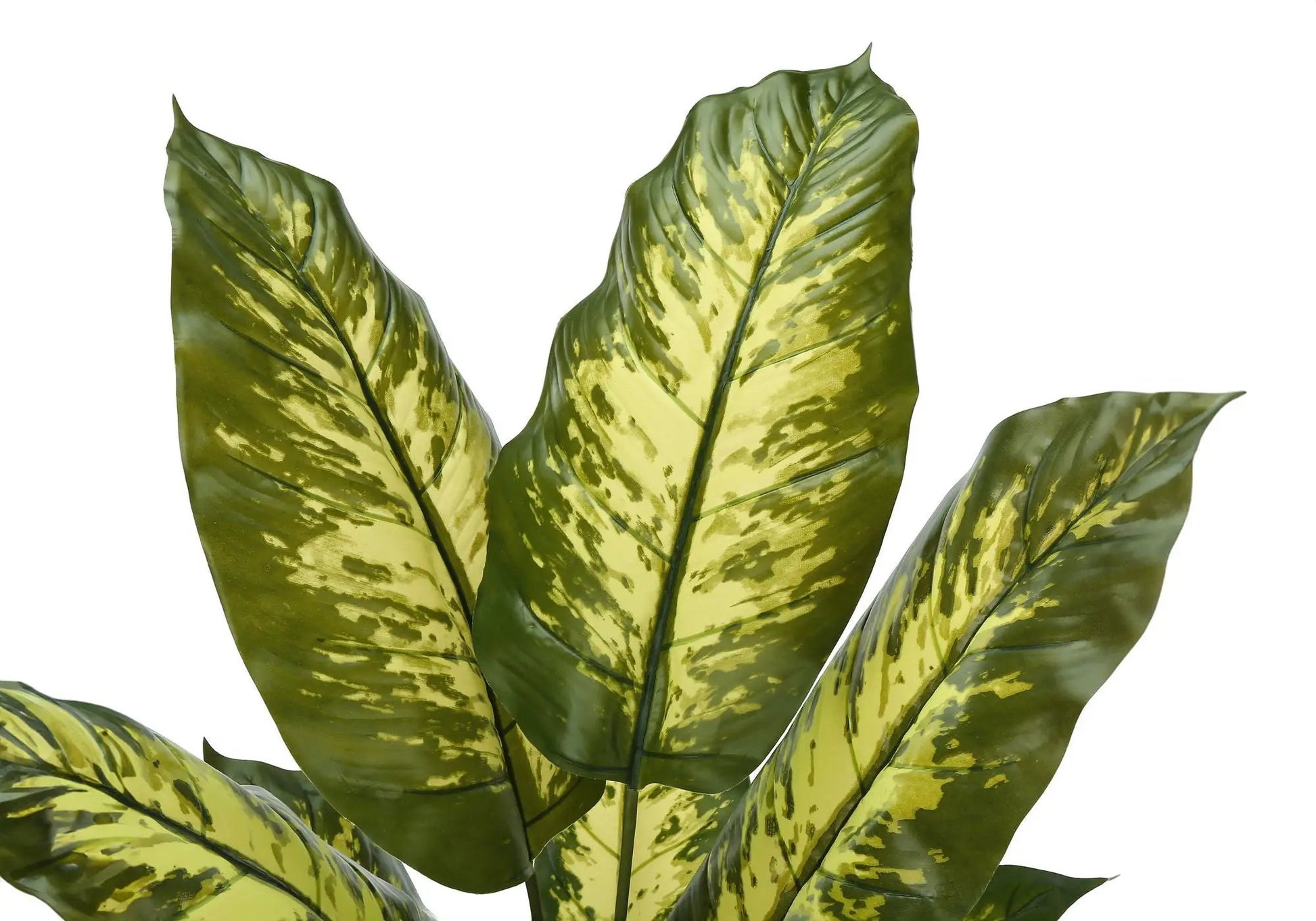 Artificial Dieffenbachia leaf plant with green and yellow variegation on Tampa Home & Garden Store