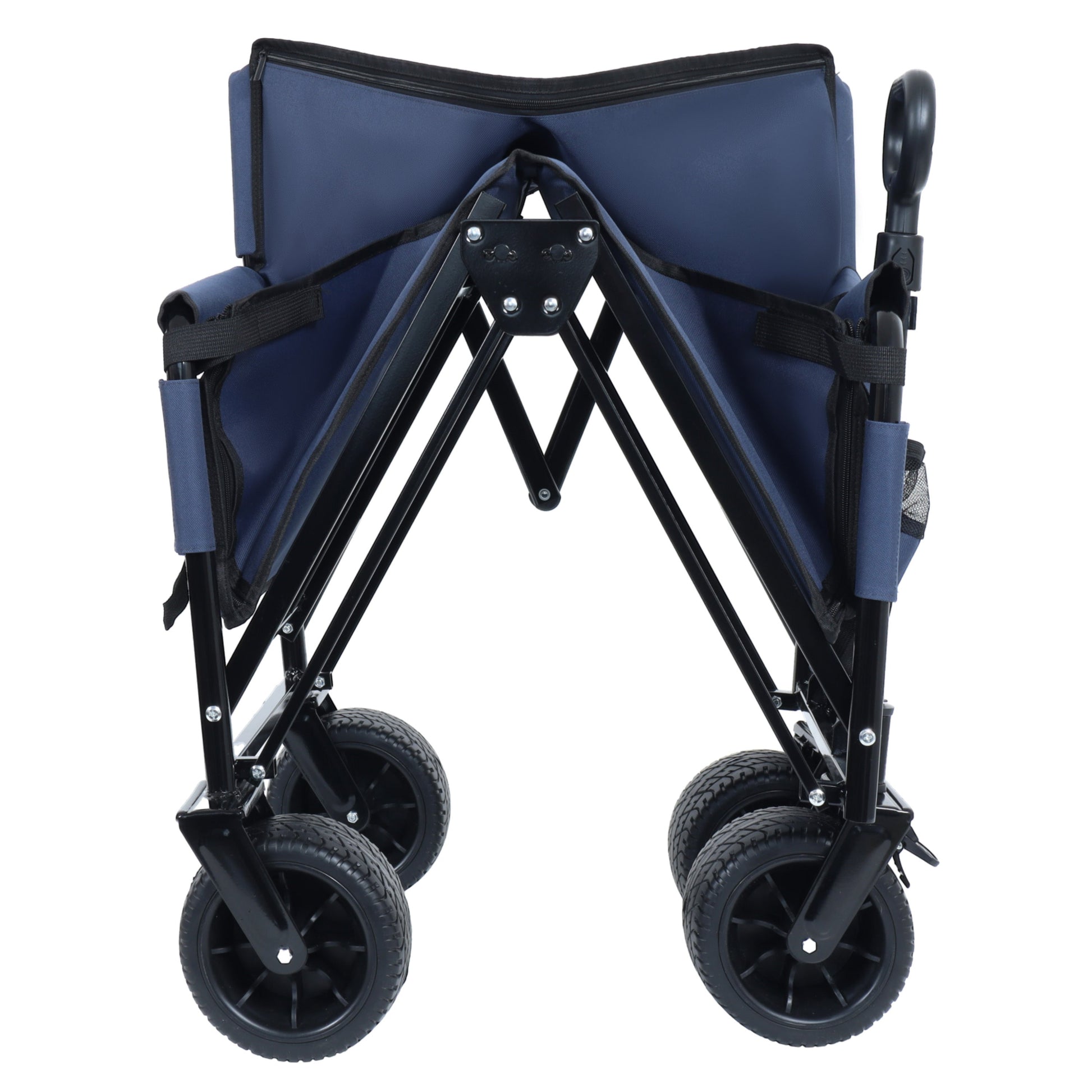 HouseOfZazla 3-in-1 folding wagon with blue bench seat and storage, multiwheel chassis on Tampa Home & Garden Store
