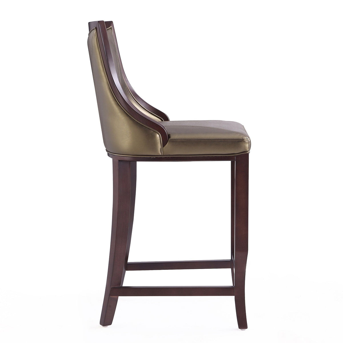 Bar Height Barstool with Bronze Accents and Faux Leather Seat, HouseOfZazla on Tampa Home & Garden Store
