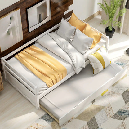 Twin Daybed with Trundle Frame and Solid Pine