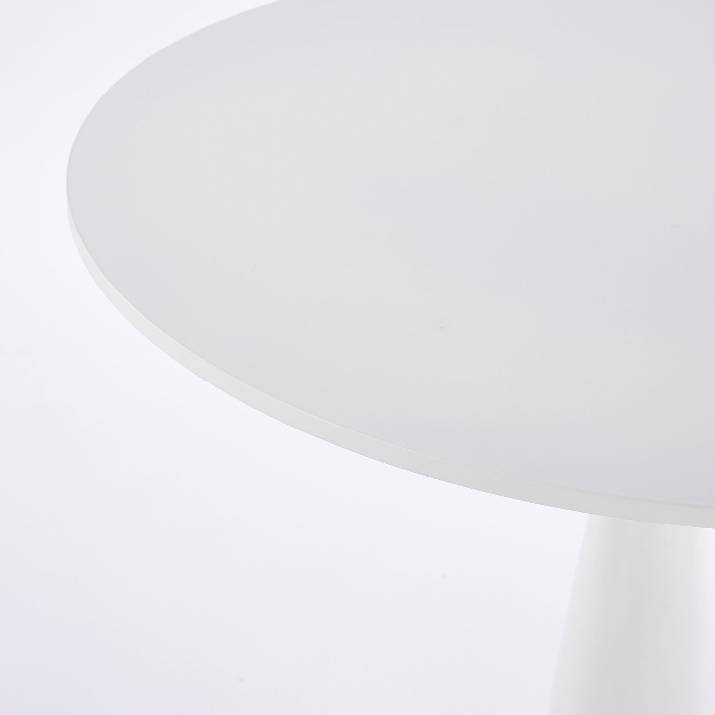 Round White Kitchen Table with Metal Base