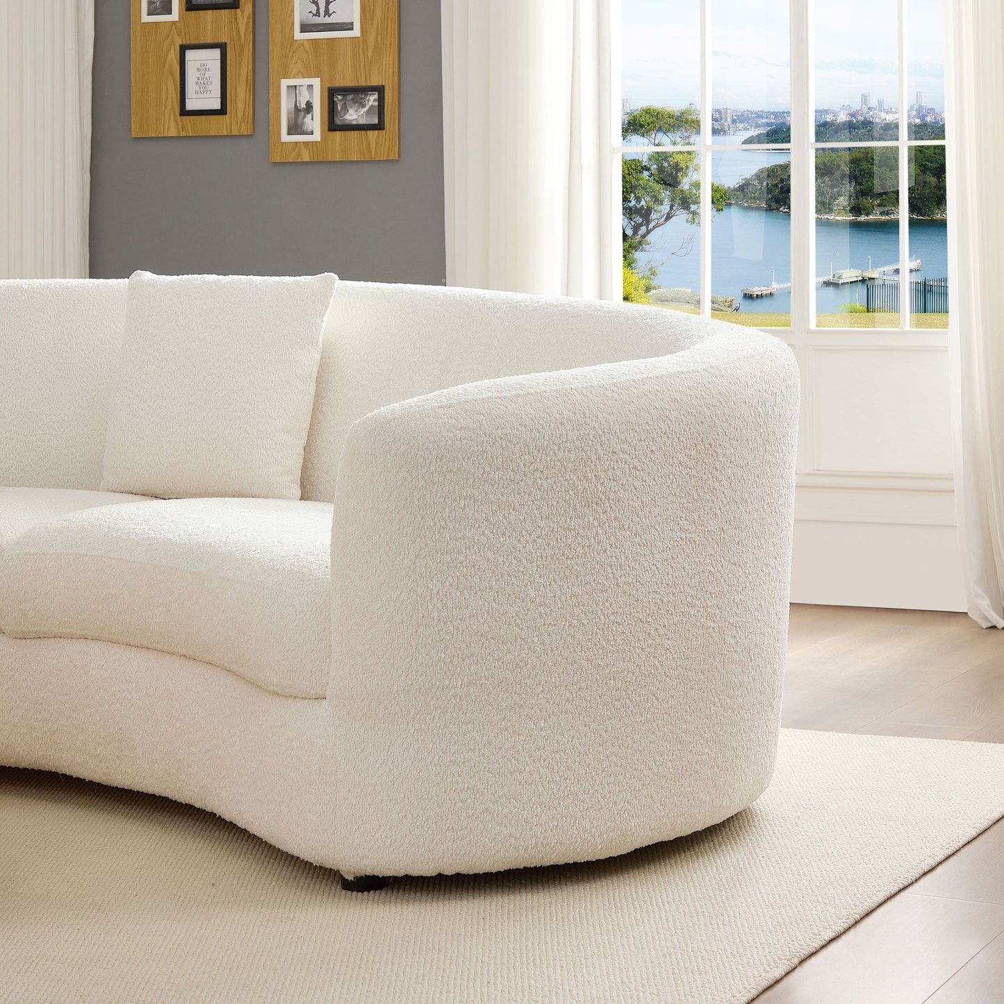 Classic Curved Tight Back Sofa And The Boucle
