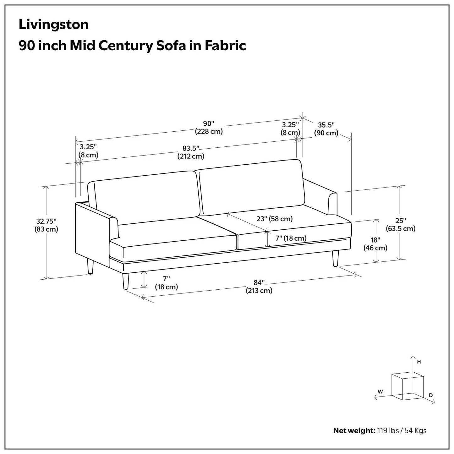 Livingston Upholstered Sofa with Premium Comfort