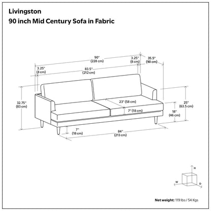 Livingston Upholstered Sofa with Premium Comfort