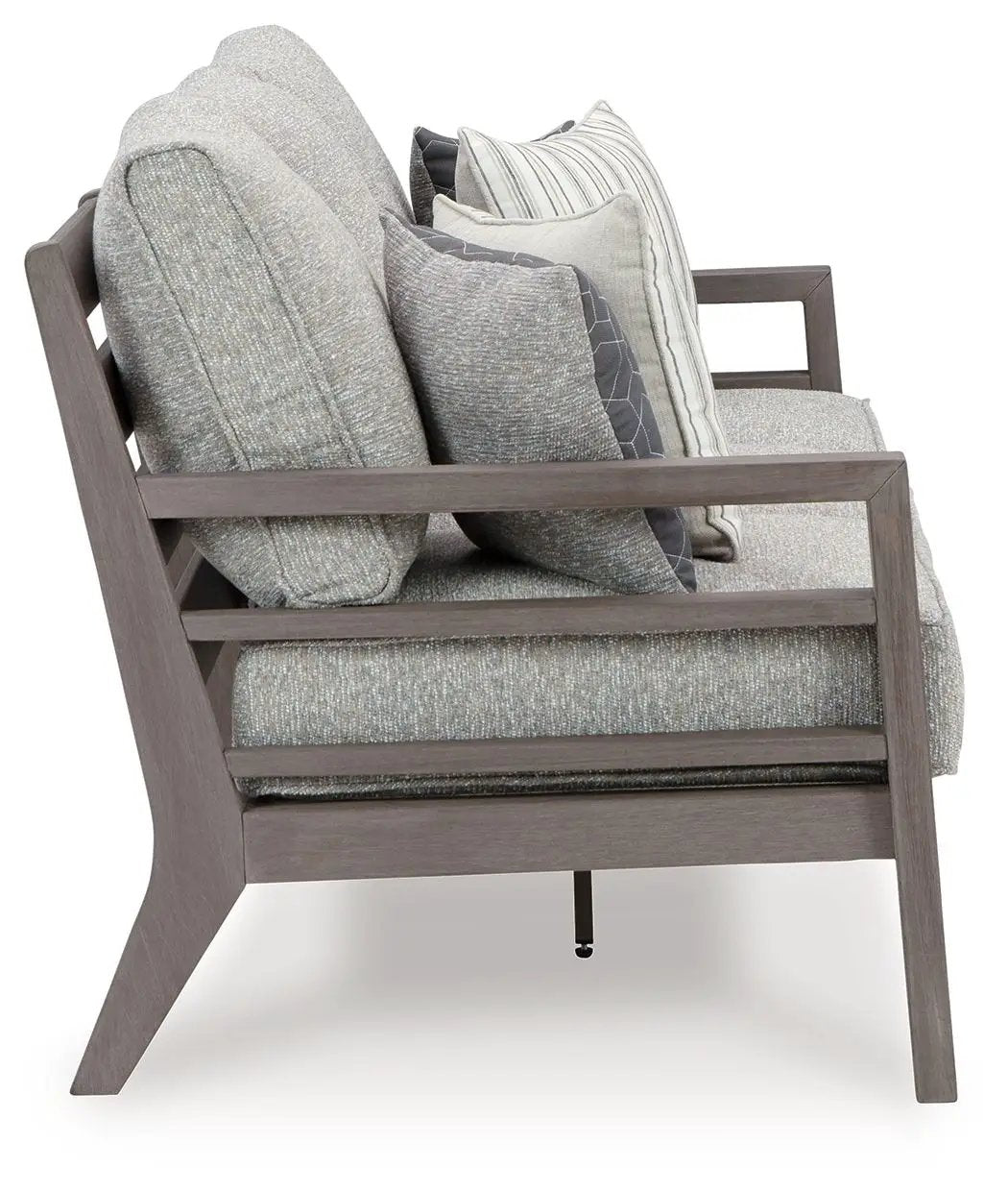 Hillside Barn sofa gray/brown cushions on a wooden frame Unique Piece Furniture on Tampa Home & Garden Store