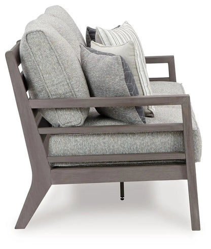 Hillside Barn sofa gray/brown cushions on a wooden frame Unique Piece Furniture on Tampa Home & Garden Store